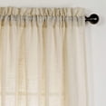 thumbnail image 2 of Set 2 Panels Rod Pocket Translucent Light Filtering Faux Linen Textured Solid Privacy Window Curtains, Beige, 63" Long, 2 of 4