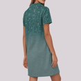 thumbnail image 4 of UoCefik Short Summer Dresses For Women 2025 Short Sleeve V Neck Flowy Dress Business Floral Beach Casual Sundress Loose Fit Holiday Mid Length Dresses Cyan XXL, 4 of 4