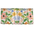 thumbnail image 7 of Yayeee Kitchen Curtains Tier Set of 2 Light Filtering 57"x24" Over Sink Window Panels, Retro Pink Floral, 7 of 7
