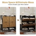 thumbnail image 5 of Aoile Shoe Storage Cabinet with 4 Flip Drawers, Dry & Wet Separation Organizer, Freestanding Shoe Rack with Metal Legs for Hallway, Living Room, Brown/Black, 5 of 8