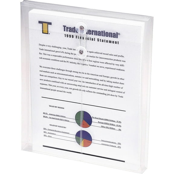 Smead Poly Project Envelopes Clear 5/PK Letter (89540)