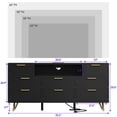 thumbnail image 3 of Danolapsi Dresser TV Stand, 8 Drawer Dresser with Power Outlet & LED Light, Modern Wood Chest of Drawers for Bedroom, Living Room, Closet, Hallway, 3 of 9