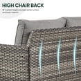 thumbnail image 3 of POCASSY 74.4" Wide Gray Wicker Patio Couch, Weather Resistant Rattan Outdoor Furniture Sofa with Deep Seat for Patio Backyard Porch, Gray, 3 of 8
