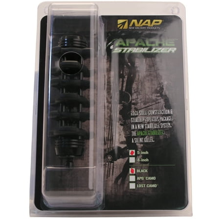 NEW ARCHERY PRODUCTS Apache Stealth Dampening 5 Bow Stabilizer Noise & Vibration Reduction for Compound Bow Hunting Black