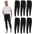 thumbnail image 4 of BILLIONHATS 6 Pack Thermal Pants for Men, Long Johns Mens Underwear Bulk Wholesale, Cotton, Solid Colors, Medium Black, 4 of 6