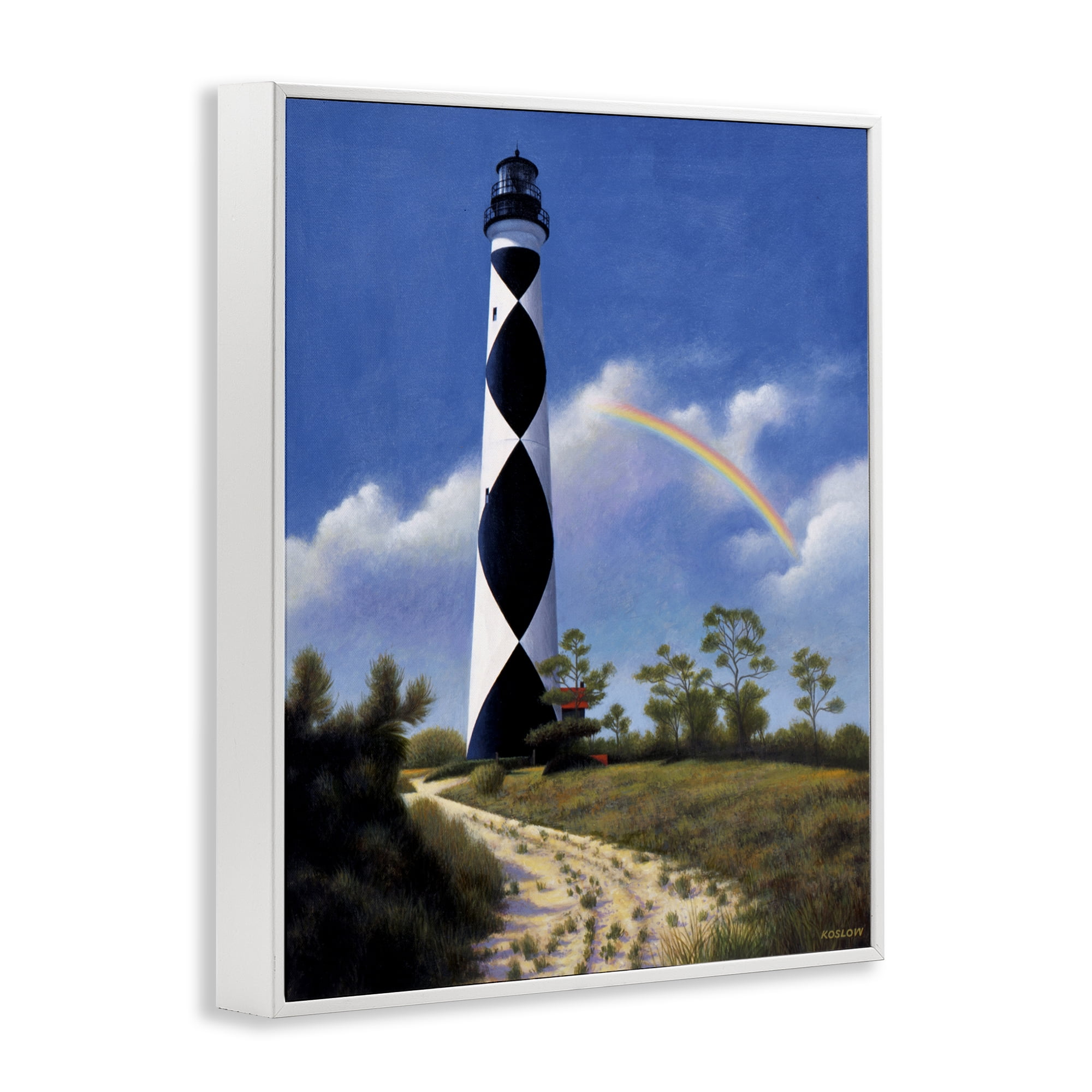 North Carolina Cape Lookout White Framed Giclee Art, design by Wind River Studios