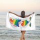thumbnail image 3 of Toalla de playa Love Gnomes No Bounds Lgbtq Couple Squad Lgbt Rainbow Toallas de baño de microfibra Manta de playa suave para desfile Natación Yoga Mujeres Hombres, 3 of 4