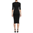 thumbnail image 3 of Madberry Women’s Solid Rib Sweater Dress with Side Slit, 3 of 5