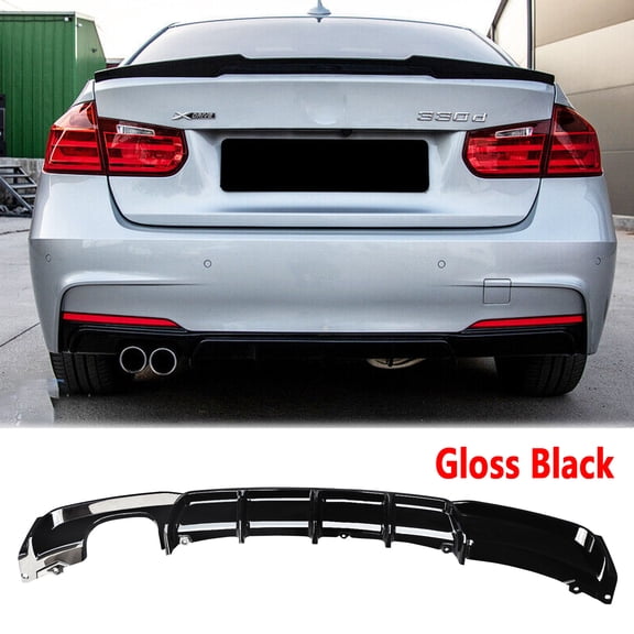 NINTE Rear Diffuser for 2012-2018 BMW 3-Series F30 F31 M Sport Gloss Black