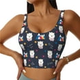 thumbnail image 1 of Balery Llamas 1 Sujetadores deportivos con espalda cruzada para mujer, acolchados, sin costuras, de alto impacto, ideales para yoga, gimnasio, entrenamiento y fitness.-Small, 1 of 8