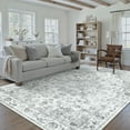 thumbnail image 5 of BERTHMEER 9'x12' Large Area Rugs for Living Room Bedroom Office Gray Vintage Non Slip Washable Farmhouse Dining Room Playroom Oriental Traditional Distressed Rugs, 5 of 8
