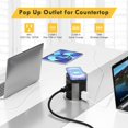 thumbnail image 2 of Enchufe desplegable Kungfuking para encimera de cocina con cargador inalámbrico, toma de corriente USB C de 15 W y 75 W, 8 enchufes y 4 puertos USB, 2 of 8