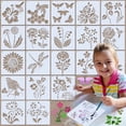 thumbnail image 1 of 20 plantillas de flores para pintar insectos y flores (5 x 5 pulgadas), plantillas de pintura para manualidades reutilizables, plantillas de arte para pintar, plantillas de dibujo DIY para, 1 of 7