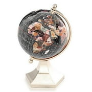 Angle View: Kalifano Black Opal 4-in. Gemstone Globe with Contempo Stand