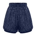 thumbnail image 4 of Sparkly Sequin Shorts for Women Summer Casual Elastic High Waist Shiny Sequins Straight Leg Shorts Night out Clubwear, 4 of 4