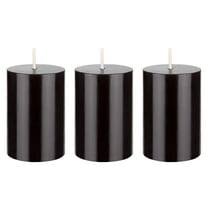 Mega Candles 3 pcs Unscented Black Round Pillar Candle, Hand Poured Premium Wax Candles 2 Inch x 3 Inch, Home Décor, Wedding Receptions, Baby Showers, Birthdays, Celebrations, Party Favors & More