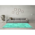 thumbnail image 3 of Ahgly Company Indoor Round Patchwork Turquoise Blue Transitional Area Rugs, 5' Round, 3 of 4