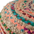 thumbnail image 3 of Margo Boho Round Pouf in Multi Color Braided Jute, 3 of 8