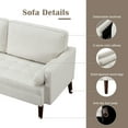 thumbnail image 2 of 65 inch Loveseat Sofa,Fabric Couch Sofa with 2 Throw Pillows,Small Couches Furniture for Small Spaces,Living Room,Bedroom,Beige, 2 of 8