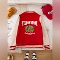 thumbnail image 3 of Children Varsity Jacket with Embroidered Patch Button Down Baseball Style Comfortable College Outerwear Unisex Fashion, 3 of 7