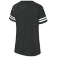 thumbnail image 3 of Women's Fanatics Charcoal Cleveland Browns Plus Size Logo Striped Raglan Notch Neck T-Shirt, 3 of 3