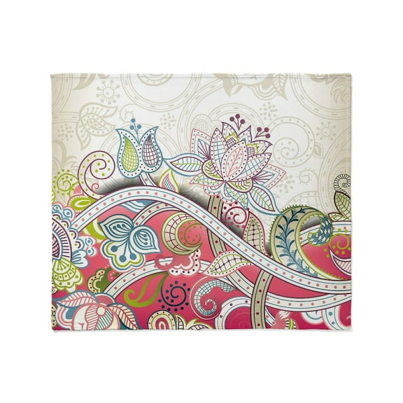 CafePress - Abstract Floral Throw Blanket - Soft Fleece Throw Blanket, 50"x60" for All Ages