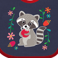 thumbnail image 4 of Inktastic Woodland Raccoon Spring Flowers Girls Baby Bib, 4 of 4