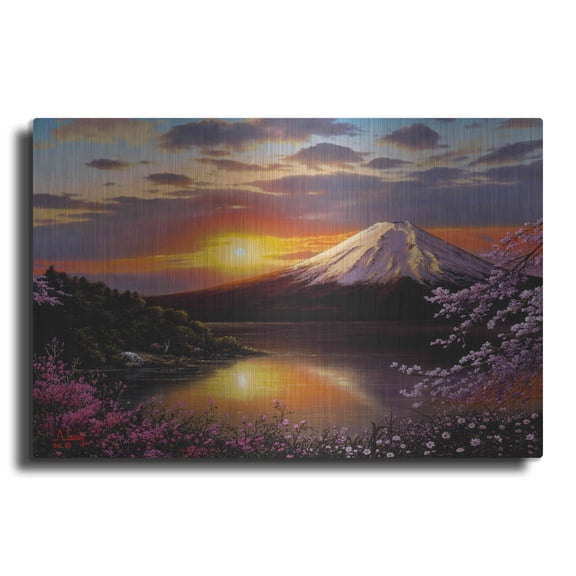 Luxe Metal Art 'Sunset VIEWS' by Anthony Casay, Metal Wall Art, 24"x16"
