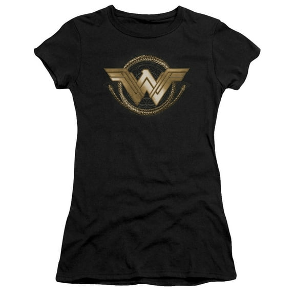 Wonder Woman Movie Lasso Logo S/S Junior Women's T-Shirt Sheer Black