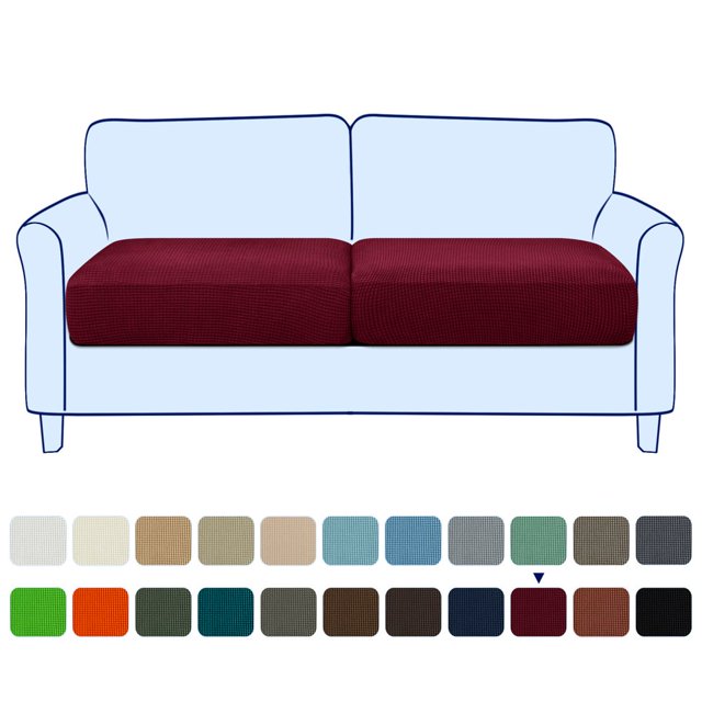 2024 Housse de Coussin de Siège Extensible à Texture en Grille (3 Pcs Kaki)