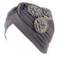 thumbnail image 2 of MSJUHEG Head Scarves for Chemo,Turbans,Hair Scarf,Chemo Headwear,Head Wraps,Turban Head Hat Wrap Cap Hair Cover Floral Turban Headwear Ethnic Cap Heardband Gray One Size, 2 of 3