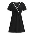 thumbnail image 5 of Verycand Women Nursing Dress Lace Trim V Neck Short Sleeve Pregnant Maternity Dress, 5 of 6
