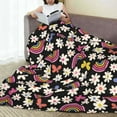 thumbnail image 6 of Zufioo Rainbow Flowers Fleece Blanket Queen Size,Plush Bed Blanket,Ultra Soft Throw Blanket,Plush Fuzzy Cozy Blanket Perfect for Bed,Couch-80"x60", 6 of 7