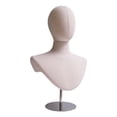 thumbnail image 3 of TOOYFUL Mannequin Head Hat Display Model Freestanding Desktop Decorative Adjustable Height Hat Rack for Hairpiece Cap Headset Glasses Silver Base, 3 of 10