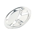 thumbnail image 4 of 32cm Stainless Steel Serving Plate Children Dinner Plate 4-Compartments Round Tray for Dining Hall Picnic, 4 of 9
