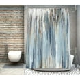 thumbnail image 2 of Abstract Shower Curtain 72 X 72 Inches With 12 Hooks Modern Aesthetic Abstract Stripe Shower Curtain Set For Bathtub Bathroom Gray Blue Brown Contemporary Abstract Painting Fabric Shower Curtains, 2 of 6