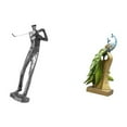 thumbnail image 5 of Dualoai Modern Golfing Peacock Resin Figurine Sculpture Decorative Ornament for Golf Lover Desk Shelf Table Centerpiece Office Farmhouse Gift, 5 of 8