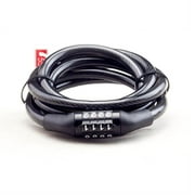 Bicycle Code Combination Lock Black 4-Digital Password Steel Security Cable