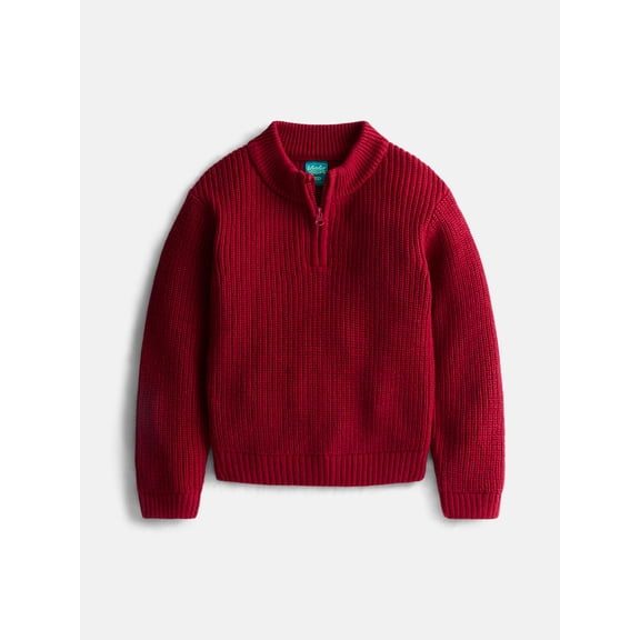 Wonder Nation Boys Quarter Zip Sweater with Long Sleeves, Sizes 4-18 & Husky