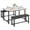 White, variant on Space-Saving Dining Table Set for 4 with 2 Upholstered Benches – 44" Rectangular Metal & Wood Kitchen Furniture – Compact, Easy Assembly – Ideal for Apartments, Small Spaces