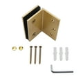 thumbnail image 3 of Solid Brass 90 Degree Wall to Glass Heavy Duty Shower Door Hinge Clamps Similar to Geneva GE90, Satin Gold Finish, 3 of 5