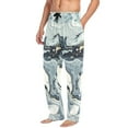 thumbnail image 2 of joogoo Men's Pajama Pants Blue White Marble Cotton Long Sleepwear Lounge Pants XL, 2 of 7