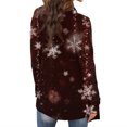 thumbnail image 4 of Women's Fashion Christmas Print Jacket, Long Sleeve Casual Cardigan Coat for Everyday Wear and Comfortable Outfits,Brown,2XL, 4 of 7