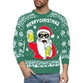 thumbnail image 4 of KHONTS Christmas Sweater for Men Funny Snowflake Santa Hilarious Xmas Claus Soft Pullover Long Sleeve Knitted Sweaters Green L, 4 of 4