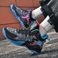 thumbnail image 3 of Sneakers, Men's High-top Basketball Shoes, Breathable Sports Shoes for Outdoor Street Fashion Trend, Anti-slip,  Youth Boys, Sports Competition Shoes for Adults Wear-,, 3 of 9