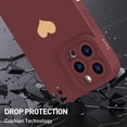 thumbnail image 3 of Designed for iPhone 13 Pro Max Case (6.7 in) for Women Slim Silicone Camera Lens Protective Case with Cute Gold Heart Pattern Silky-Soft Touch Shockproof Cover for iPhone 13 Pro Max-Red, 3 of 6
