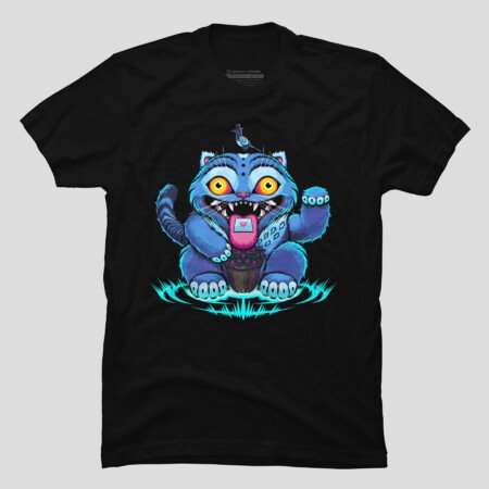 Derpy Blue Tiger Funny Animal Graphic T-shirt M2983126, Up to Size 5XL