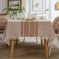 thumbnail image 1 of Nvzi Rustic Rectangle Burlap Thick Tablecloth Cotton Linen Table Linens Tablecloths Waterproof Wrinkle Free Table Cover for Kitchen Dinning,55"x55", 1 of 5