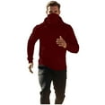 thumbnail image 4 of LNWUY Mens Hoodie with Face Mask Long Sleeve Windproof Hooded Sweatshirt Workout Running Pullover Winter Casual Basic Hoodies Red XL, 4 of 9