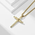 thumbnail image 3 of Silver Cross Necklace for Men, Nail Cross Pendat Necklace, Jesus Cross Pendant Christian Gifts for Father Uncle Boyfriend, 3 of 6